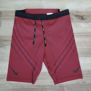 Nike Aeroswift Dri-Fit ADV Half Length Running Tights Red FN3369-015 Men’s Small